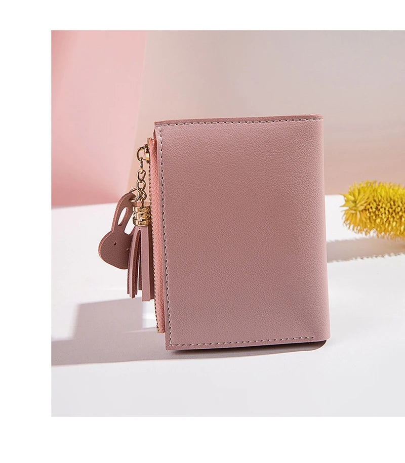 Women's Wallet PU Leather Women's Wallet Made of Leather Women Purses Card Holder Foldable Portable Lady Coin Purses.