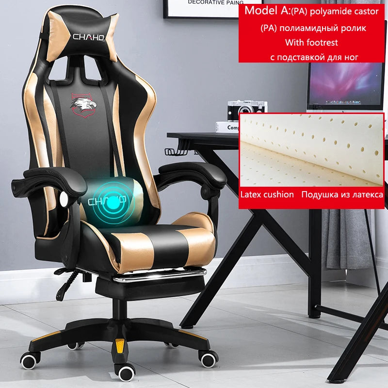 WCG Gaming Stuhl Computer Stuhl Hochwertiger Gaming Stuhl Leder Internet LOL Internet Cafe Racing Stuhl Bürostuhl Gamer Neu