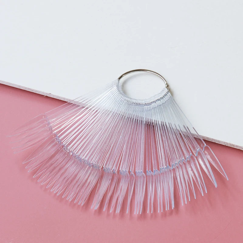 80/50/20pcs Nail Display Sticks Nail Swatch False Nail Tips Nail Gel Polish Practice Clear Display Board for Nail Art Tools.