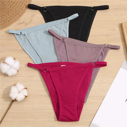 FINETOO 3Pcs/set Cotton Briefs Panties Women Sexy Low Waist Underwear M-2XL Ladies Cotton Underpants Soft Feamle Lingerie 2024