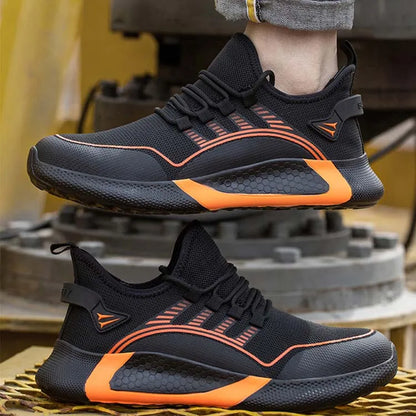 Door to Door Outdoor Four Seasons Steel Toe Sneakers Men High Quality Stylish Cap Toe Work Safety Shoes Custom Sneakers Size.
