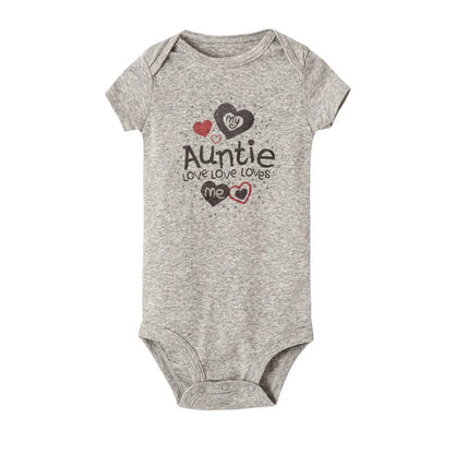 ICH LIEBE DICH ZUM MOND UND ZURÜCK & My Auntie Liebt Mich Gedruckt Jungen Mädchen Infant Playsuits Ein Stück schöne Baby Kid Romper Body