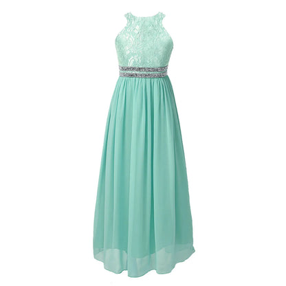 Iiniim Teen Mädchen Ärmellose Pailletten Floral Spitze Glänzenden Kleid Vestido de festa für Hochzeit Formale Geburtstag Party Sommer Kleider