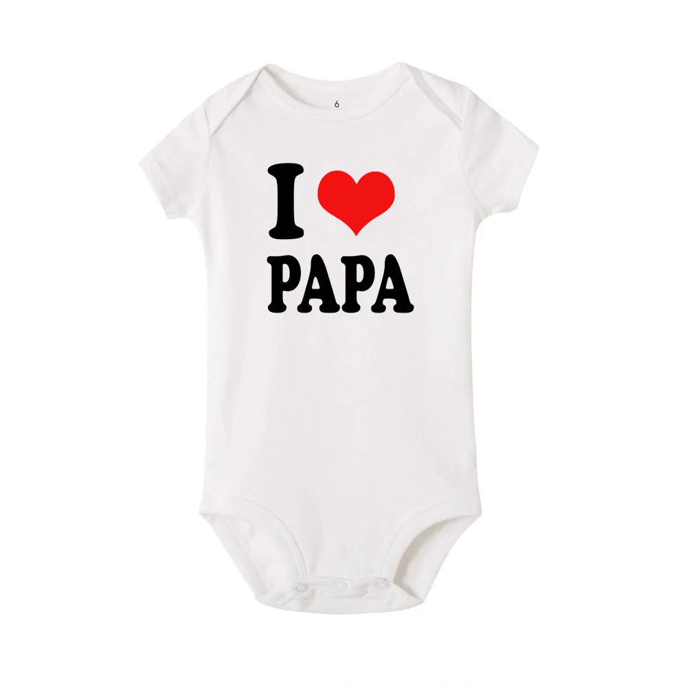 Ich und Mama Love You Daddy Baby Jungen Mädchen Overall Neugeborenes Baby Kleinkind Kleidung Kurzarm Body Valentinstag Geschenke.