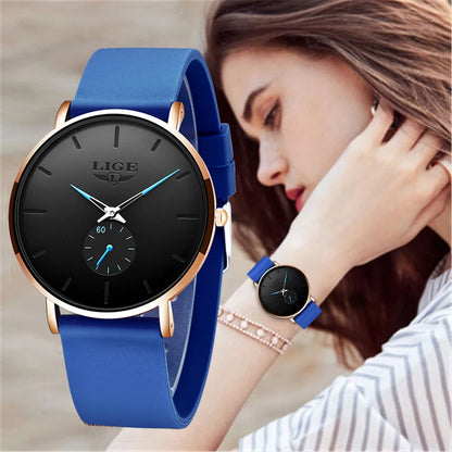 LIGE New Rose Gold Women Watch Business Quartz Watch Ladies Top Brand Luxury Female Wrist Watch Women Girl Clock Relogio Feminin.