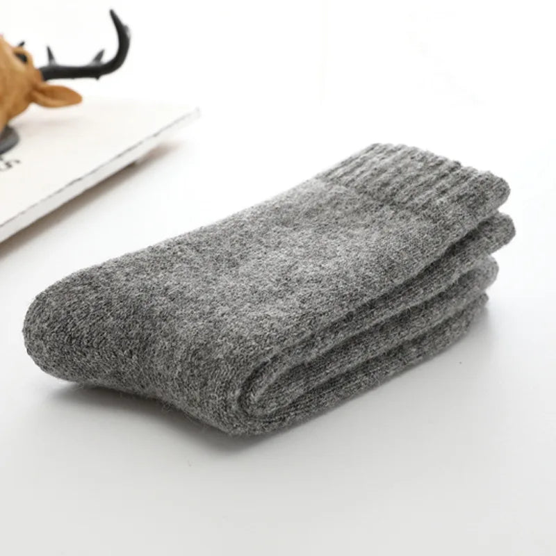 Super Thicker Solid Socks Merino Wool Rabbit Socks Snow calceta hombre skarpety meskie Warm Funny Happy Winter Male Men Socks.