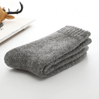 Super Thicker Solid Socks Merino Wool Rabbit Socks Snow calceta hombre skarpety meskie Warm Funny Happy Winter Male Men Socks.