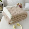 Ornate Jacquard Taffeta Comfort Blanket 100% Polyester Double-Layer Knitted Eco-Friendly Embroidered Pattern
