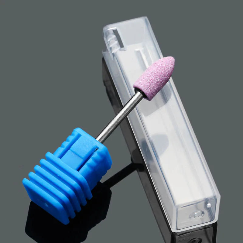 Pink Ceramic Stone Burr Drill Bits Milling Cutter Manicure Electric Corundum Nail Files Machine Nail Drill Polishing Accessories.