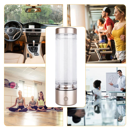 Portable 5000PPB Nano High Rich Hydrogen Water Generator Bottle ORP Alkaline Electrolysis Ionizer Anti-Aging Can Breathe Pure H2