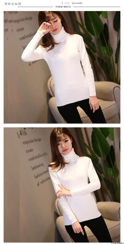 Frauen Pullover Rollkragen Pullover Herbst Winter Pullover Neue 2025, Lange Ärmel Dicke Warme Weibliche Pullover Khaki