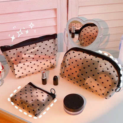 Women Mesh Cosmetic Bag Travel Storage Makeup Bag Organizer Female Make Up Pouch Portable Small Large Toiletry Beauty Case.