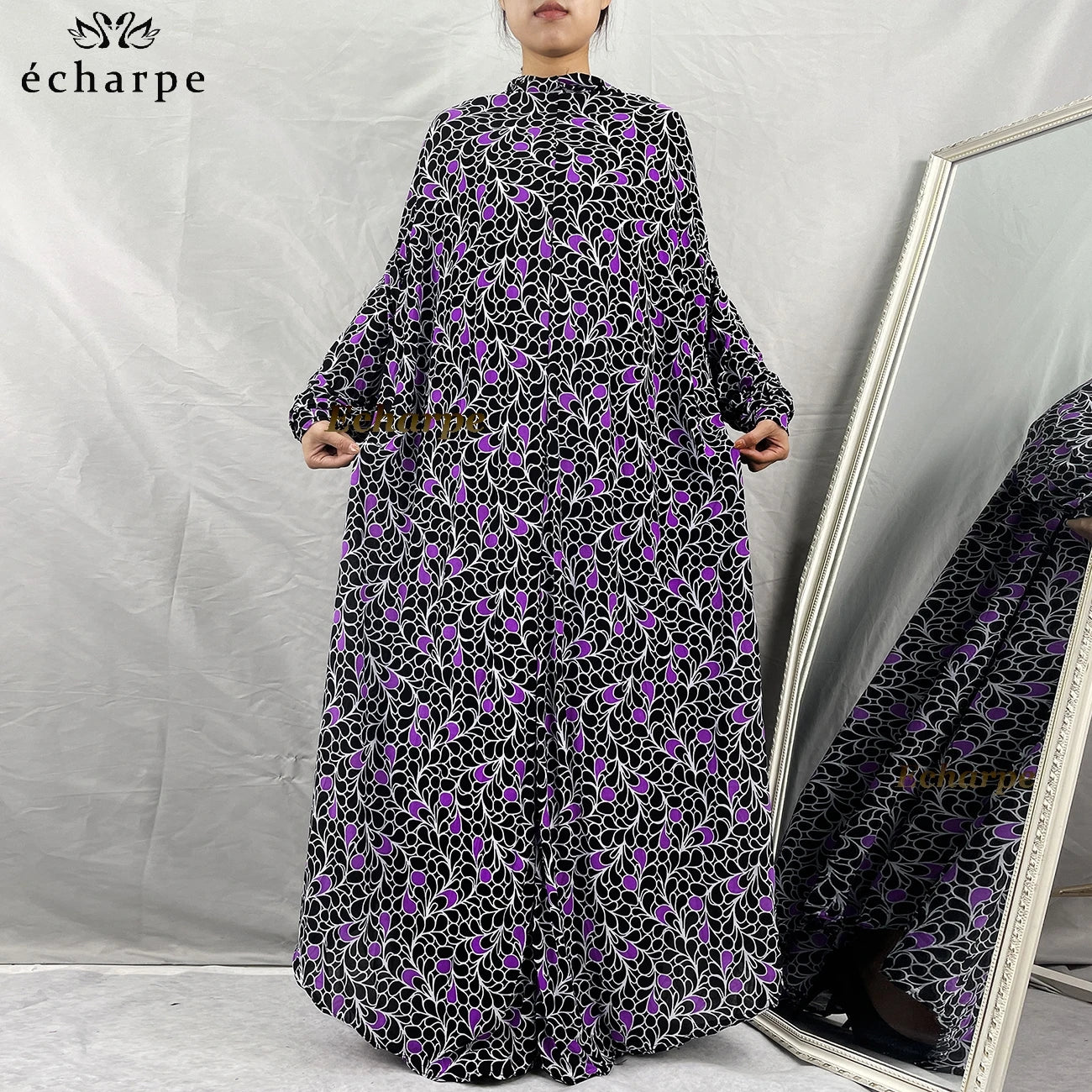 1 Pieces Muslim Hijabs Dress Women's Prayer Garment Dubai Abaya Arab Jibab Islam Flowers Djellaba Femmel Khimar Caftan Clothes