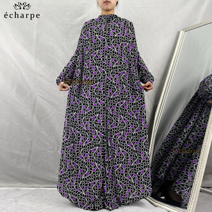 1 Pieces Muslim Hijabs Dress Women's Prayer Garment Dubai Abaya Arab Jibab Islam Flowers Djellaba Femmel Khimar Caftan Clothes