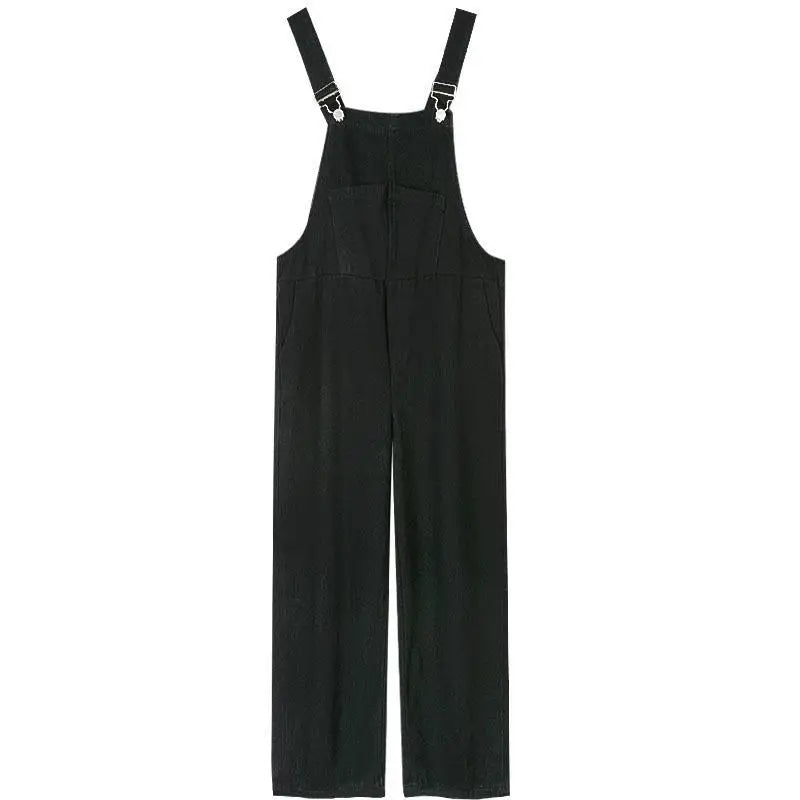 Jumpsuits Women Solid Retro Japanese Style Streetwear Denim Suspenders Trousers Harajuku Stylish Hip Hop Straight Overalls Teens.