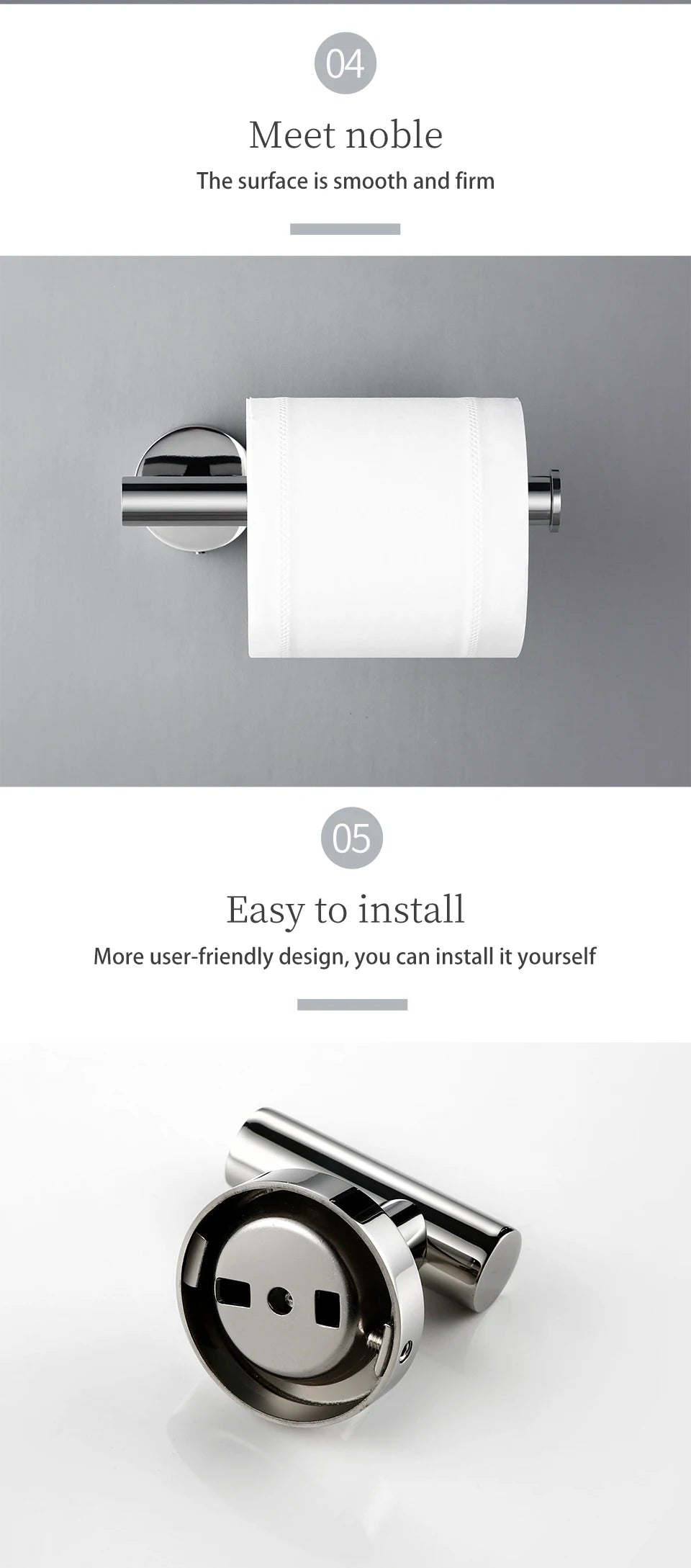 BagnoLux Edelstahl Chrom Schöne Wand Haken Wc Papier Halter Handtuch Ring Bar Selbst-Adhesive Bad Zubehör