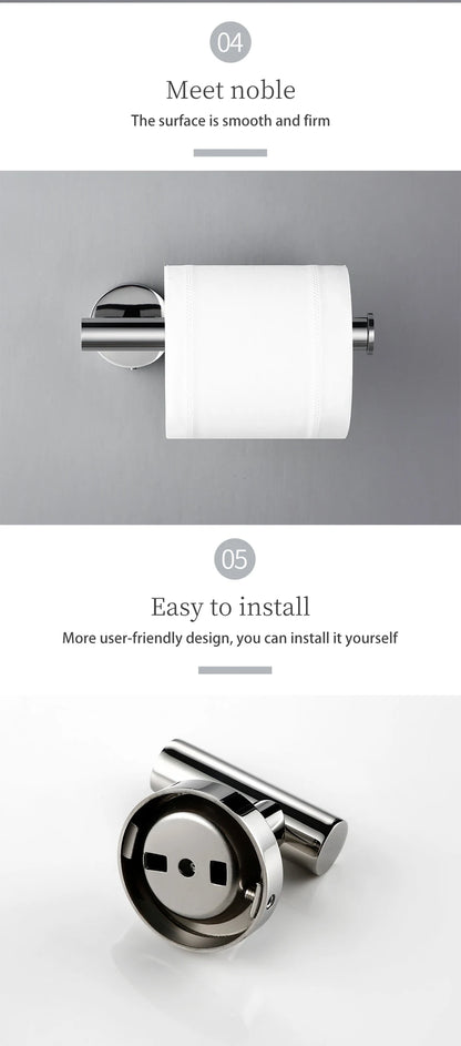 BagnoLux Edelstahl Chrom Schöne Wand Haken Wc Papier Halter Handtuch Ring Bar Selbst-Adhesive Bad Zubehör