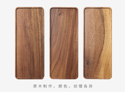 Rectangle Wooden Tea Tray Serving Table Plate Snacks Food Storage Dish for Hotel Home.