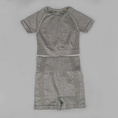 Women Vital Seamless Yoga Fitness Clothing Set High Waist Gym Leggings Crop Tops Sports Tracksuit Plush Up Sports Outfits