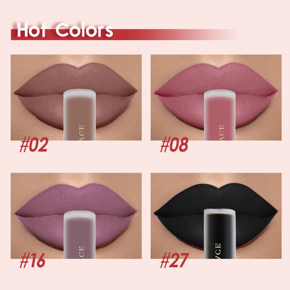 NICEFACE Matte Liquid Lipstick Waterproof Long Lasting Lip Gloss Tint Sexy Red Nude Purple Metallic Lipsticks Makeup Cosmetics.