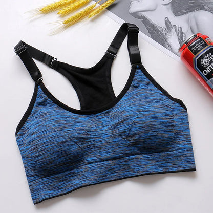 Sofu Cross Back Women Sports Bra Quick Dry Padded Shockproof Gym Fitness Running Sport Brassiere Tops Push Up Bras.