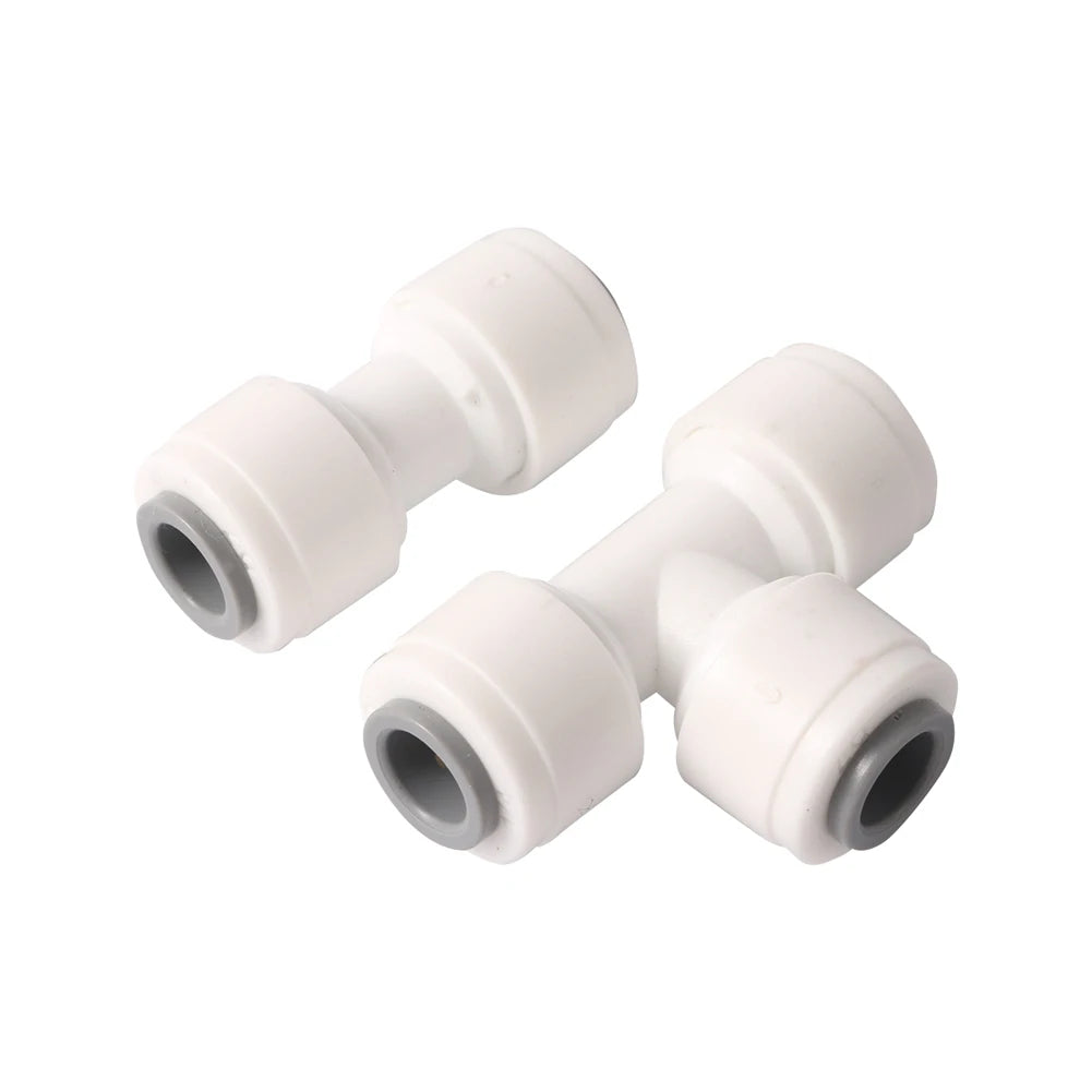10Pcs 1/4” Slip Lock Quick Access Garden Water Connector Tee Elbow Straight PE Pipe Connector Water Filter Reverse Osmosis Parts