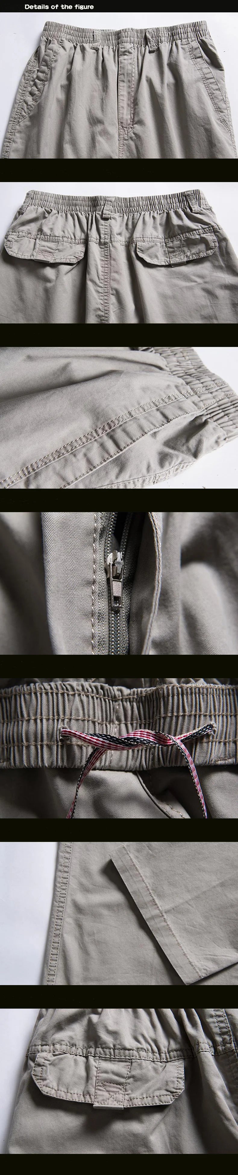 Mens casual Cargo Cotton pants men pocket loose Straight Pants Elastic Work Trousers Brand Fit Joggers Male Super Large Size 6XL.