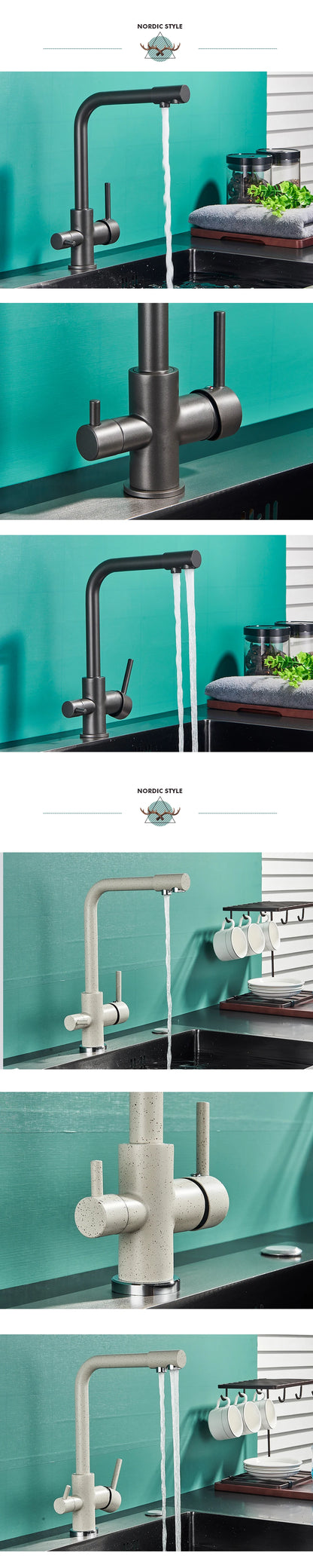 Filtered Kitchen Sink Faucets Drinking Water Filter Kitchen Faucet Sink Tap Hot Cold Water Tap For Kitchen