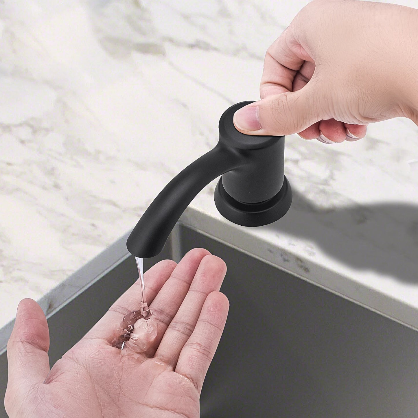 Samodra Nickel Soap dispenser Black Kitchen sink Counter Liquid Soap Dispenser Bottle kitchen accessories 360ml  Built in Pumps