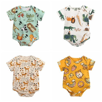 Sanlutoz Baby Jungen Mädchen Bodys Sommer Baumwolle Kleinkind Kleidung Cartoon Unisex Kurzarm.