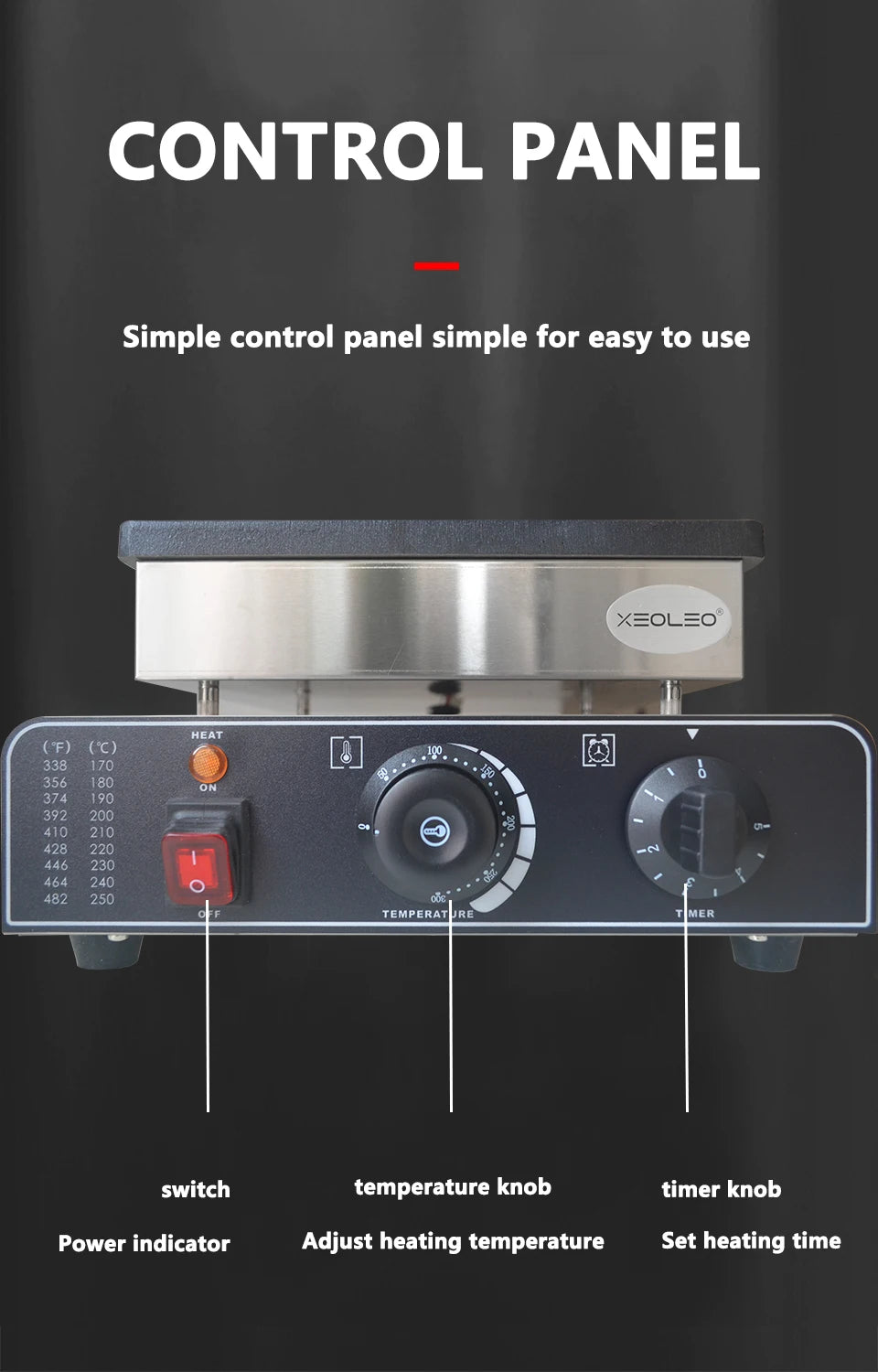 XEOLEO Electric Waffle Maker 850W Round Ball Waffle Machine 4cm Waffle Making Machines Non-stick takoyaki maker.