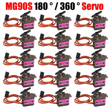5/10/20PCS MG90S Metal Gear RC Micro Servo 180°/360° 13.4g Motor for RC Helicopter Car Boat Model Toy Control.
