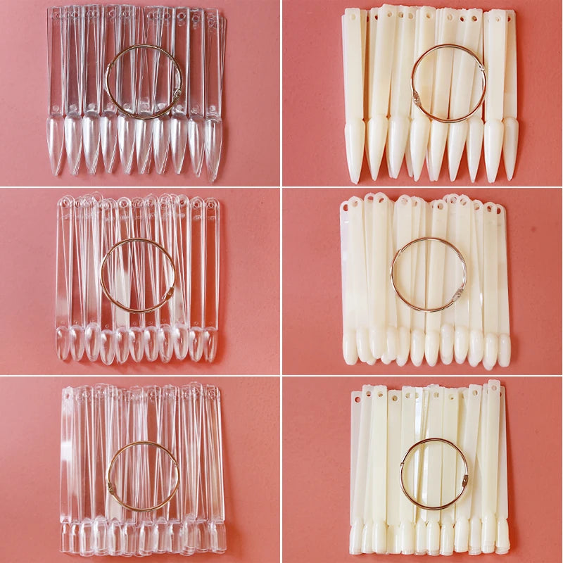 80/50/20pcs Nail Display Sticks Nail Swatch False Nail Tips Nail Gel Polish Practice Clear Display Board for Nail Art Tools.