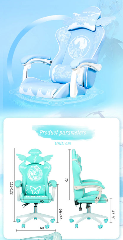 Niedliche elektronische Musik Mädchen rosa Shilla Gaming Stuhl Home Office lässig Computer Stuhl heben rotierenden Cartoon Cartoon Stuhl