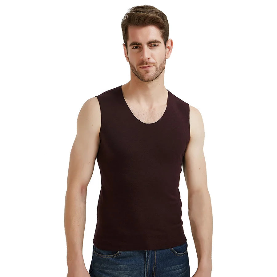Warm Tank Tops Men Winter Thick Clothes Fitness Thick Heating Fiber Vest Male Sleeveless Tops Slim Casual Seamless Undershirt.