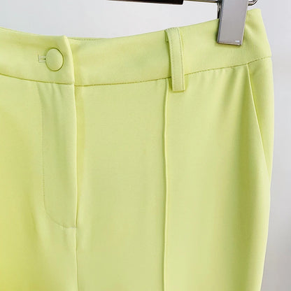 HIGH STREET Newest 2024 S/S Designer Runway Suit Set Women Single Button Slim Fit Blazer Flare Pants Suit Two Pieces.