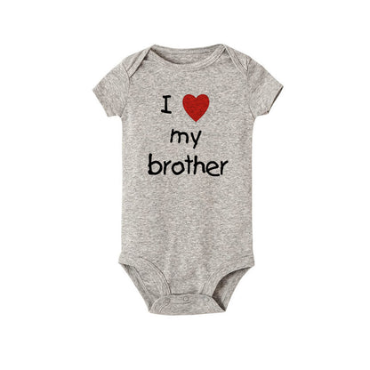 Ich liebe meine Schwester Bruder Zwillinge Baby Kurzarm Body Neugeborene Baby Jungen Mädchen Säugling Sommer Strampler Kleidung Overall Geschenke.