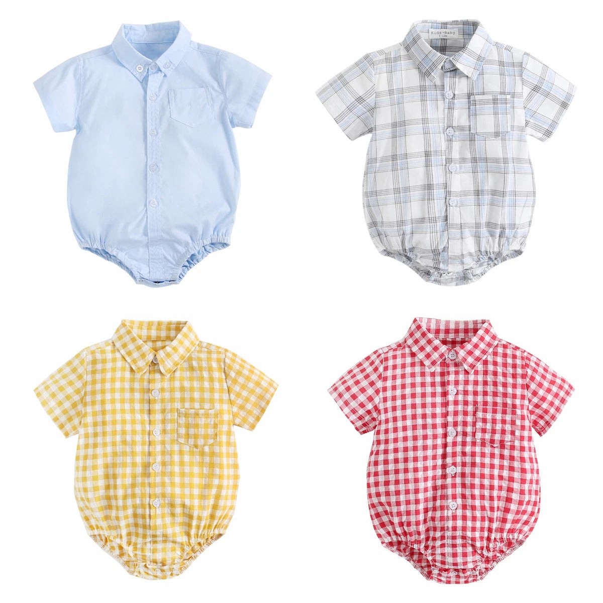 Sanlutoz Baumwolle Baby Jungen Bodys Mode Neugeborenen Kleidung für Baby Jungen Kurzarm Sommer Baby Kleidung Plaid.