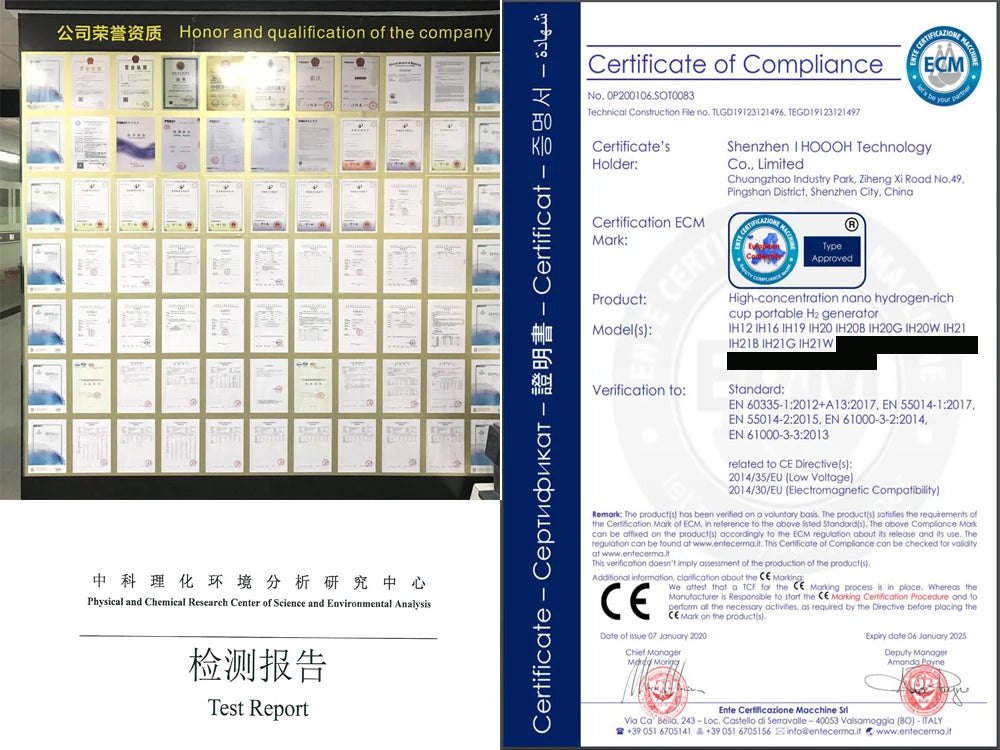 Portable 5000PPB Nano High Rich Hydrogen Water Generator Bottle ORP Alkaline Electrolysis Ionizer Anti-Aging Can Breathe Pure H2