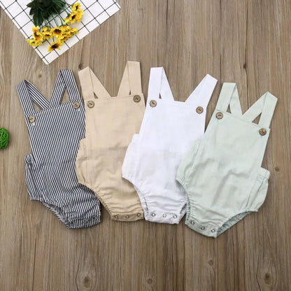 11 farbe Neugeborene Jungen Mädchen Body Sommer Taste Overall Striped Beiläufige Sleeveless Backless Solide Outfits Kleidung