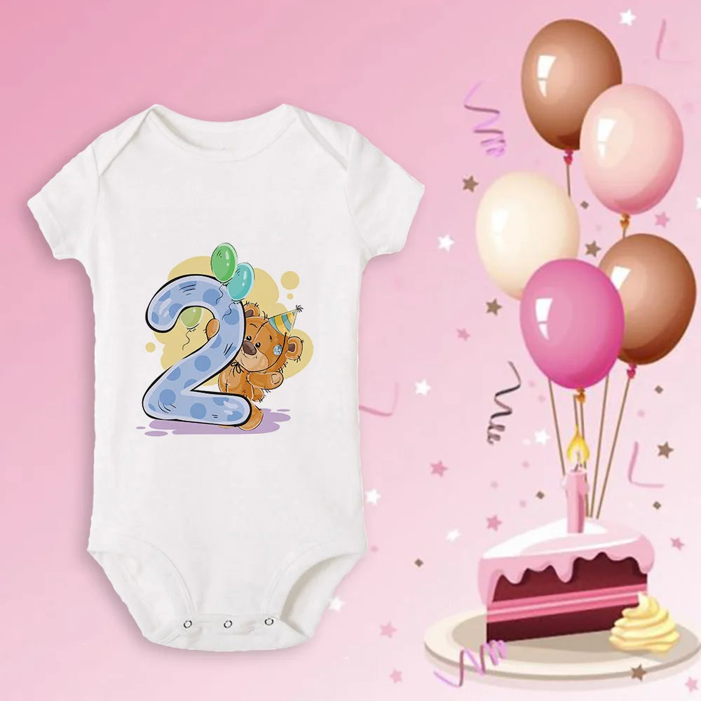 Neugeborenen Baby Ein Jahr Alt Geburtstag Bodys Jungen Mädchen Geboren Krabbeln Nette Drucken Overalls Kleinkind Infant Kleidung Geburtstag Geschenke
