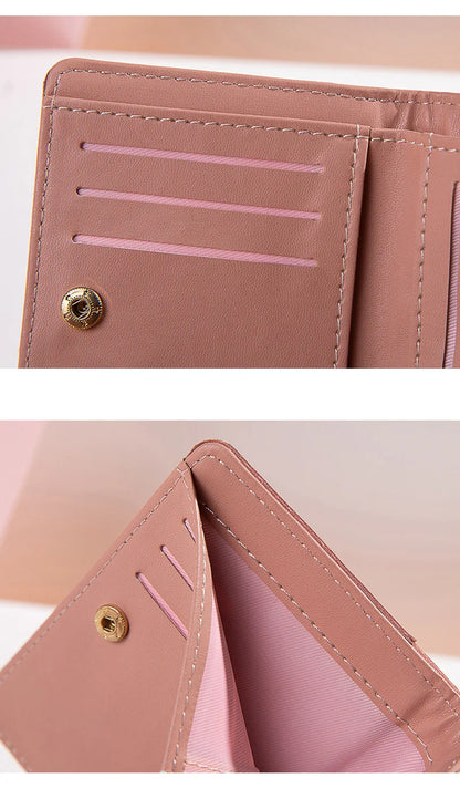 Women's Wallet PU Leather Women's Wallet Made of Leather Women Purses Card Holder Foldable Portable Lady Coin Purses.