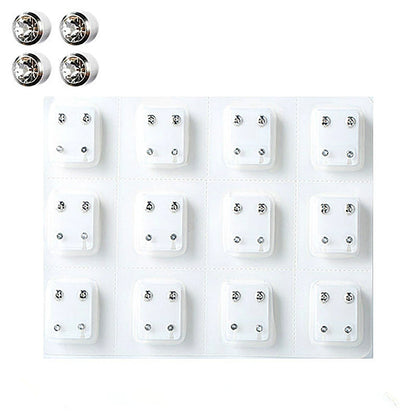 12Pairs Medical Earrings Piercing Tools Set Crystal Ear Stud Surgical Steel Stopper for Body Ear Piercing Gun Fashion Jewelry