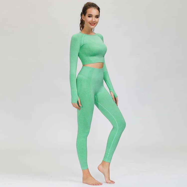 New Seamless Yoga Top Long Sleeve Workout Tops For Women Fitness Gym Crop Top Athletic Gym Shirts Women Sportswear Active