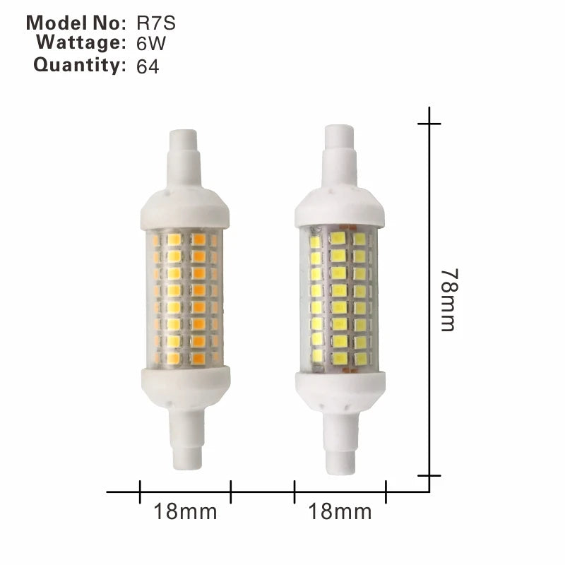 R7S LED 78 mm 118 mm 135 mm r7s Glühbirne 6 W 9 W 12 W SMD 2835 Lampada LED-Lampe 220 V Maislicht Energiesparend Ersetzen Sie das Halogenlicht.