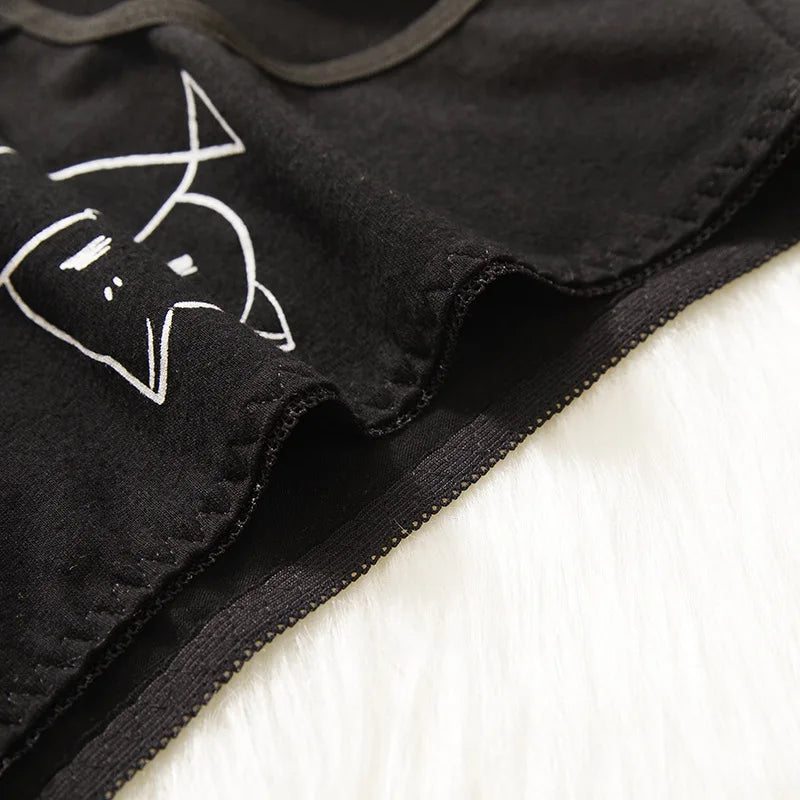 5Pcs/set Cotton Underwear Cute Cartoon Cat Panties for Woman Girl Soft Pantys Plus Size Breathable Briefs Female Sexy Lingerie.