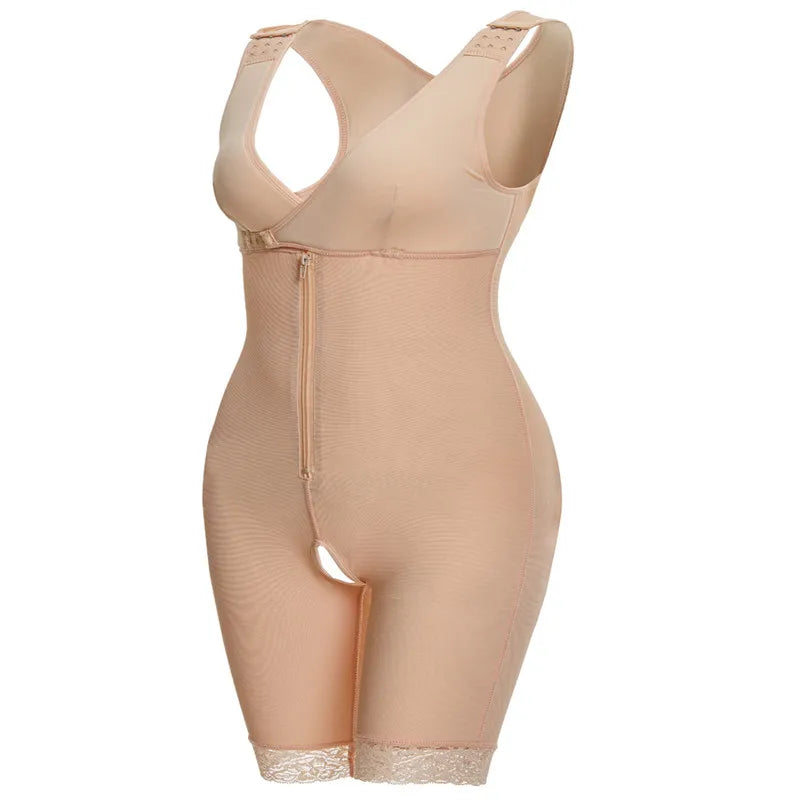 Zip Waist Lace Slimming Shaper Corset Control Shapewear Butt Lifter Strap Body Shaper Underwear Bodysuit Women Plus Size S-6xl.
