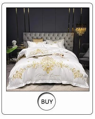 Luxury Satin Jacquard Egyptian Cotton 4/6/10Pcs European Palace Wedding Bedding Set Silky Duvet Cover Set Bed Sheet Pillowcases.