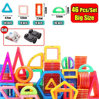 30-168PCS Medium Size Magnetic Building Blocks Magnet Designer Construction Set Montessori Educational Toys For Kids Gifts.