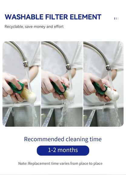 Wheelton Stainless Steel Kitchen Tap Filter Household Ceramic Water Purifier Faucet Water Filter  Activated Carbon Filtration.